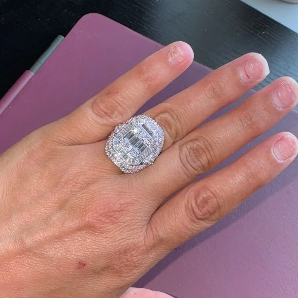 New Elegant Silver Statement Ring 925 size 7 - Picture 2 of 7